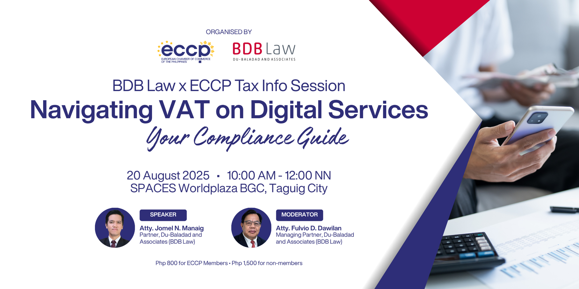 BDB Law x ECCP Tax Info Session Navigating VAT on Digital Services: Your Compliance Guide