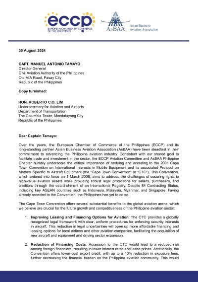 ECCP-AsBAA Advocacy for the Ratification of the Cape Town Convention