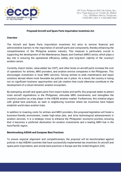 Proposed Aircraft and Spare Parts Importation Incentives Act